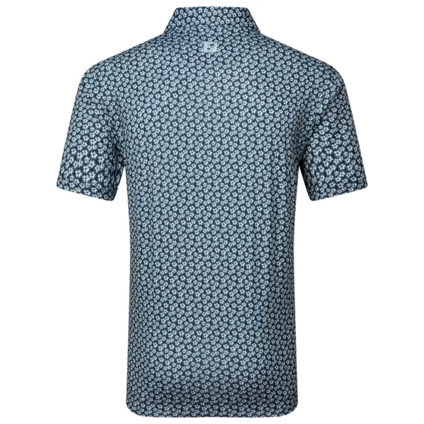 Polo Footjoy Floral Sketch Print Lisle White Navy