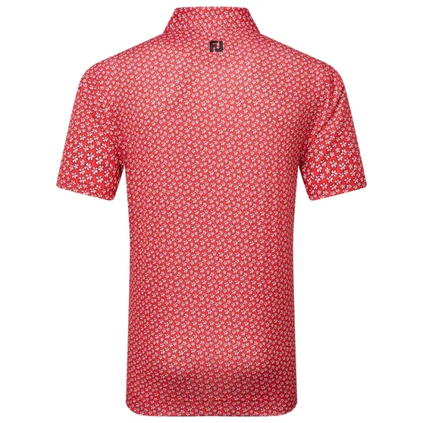 Polo Footjoy Floral Sketch Print Lisle White Navy – Image 4